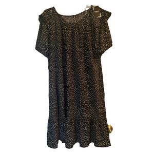 NWT Women's Celkuser Black Polka Dot Dress Size 24